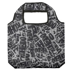 Rebel Life: Typography Black And White Pattern Premium Foldable Grocery Recycle Bag by dflcprintsclothing