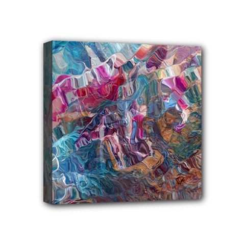 Straight Blend Module I Liquify 19-3 Color Edit Mini Canvas 4  X 4  (stretched) by kaleidomarblingart