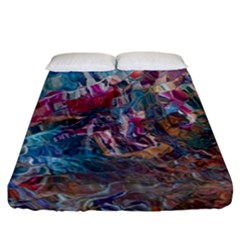 Straight Blend Module I Liquify 19-3 Color Edit Fitted Sheet (california King Size) by kaleidomarblingart