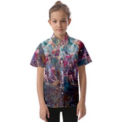 Straight Blend Module I Liquify 19-3 Color Edit Kids  Short Sleeve Shirt by kaleidomarblingart