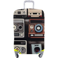 Retro Cameras Old Vintage Antique Technology Wallpaper Retrospective Luggage Cover (large) by Grandong