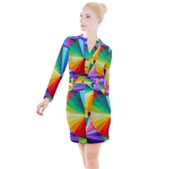 Bring Colors To Your Day Button Long Sleeve Dress by elizah032470