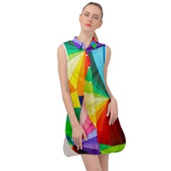 Bring Colors To Your Day Sleeveless Shirt Dress by elizah032470