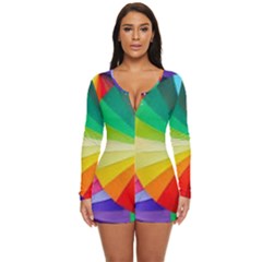 Bring Colors To Your Day Long Sleeve Boyleg Swimsuit by elizah032470