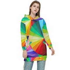 Bring Colors To Your Day Women s Long Oversized Pullover Hoodie by elizah032470