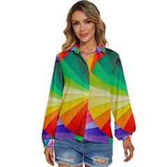 Bring Colors To Your Day Women s Long Sleeve Button Up Shirt