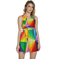 Bring Colors To Your Day Sleeveless High Waist Mini Dress by elizah032470