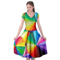 Bring Colors To Your Day Cap Sleeve Wrap Front Dress by elizah032470
