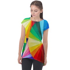 Bring Colors To Your Day Cap Sleeve High Low Top by elizah032470