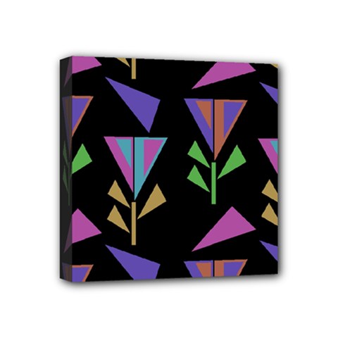 Abstract Pattern Flora Flower Mini Canvas 4  X 4  (stretched)