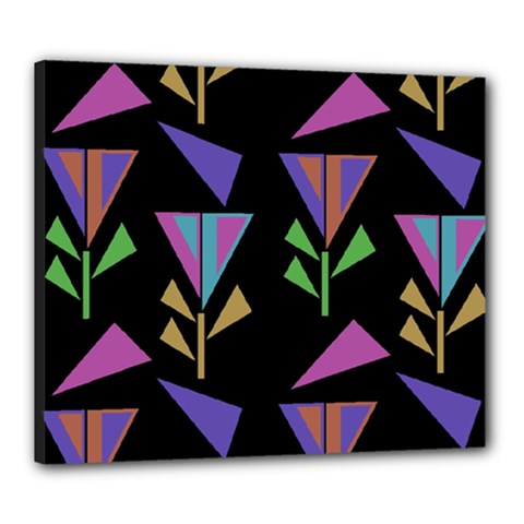 Abstract Pattern Flora Flower Canvas 24  X 20  (stretched)