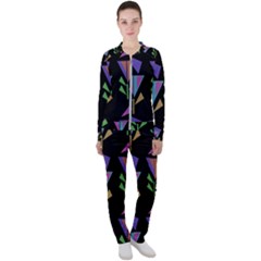 Abstract Pattern Flora Flower Casual Jacket And Pants Set