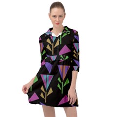 Abstract Pattern Flora Flower Mini Skater Shirt Dress