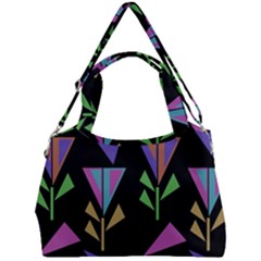 Abstract Pattern Flora Flower Double Compartment Shoulder Bag