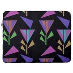 Abstract Pattern Flora Flower 17  Vertical Laptop Sleeve Case With Pocket