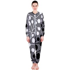 Abstract Nature Black White Onepiece Jumpsuit (ladies) by Maspions