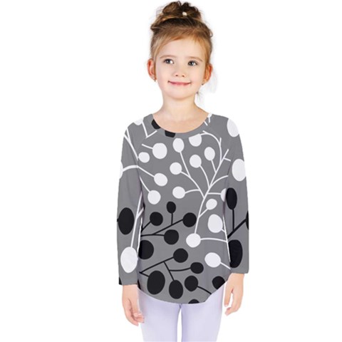 Abstract Nature Black White Kids  Long Sleeve T-shirt by Maspions
