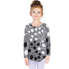 Abstract Nature Black White Kids  Long Sleeve T-shirt