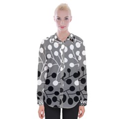 Abstract Nature Black White Womens Long Sleeve Shirt