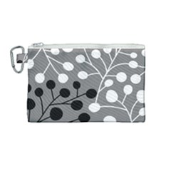 Abstract Nature Black White Canvas Cosmetic Bag (medium)