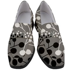 Abstract Nature Black White Women s Chunky Heel Loafers by Maspions