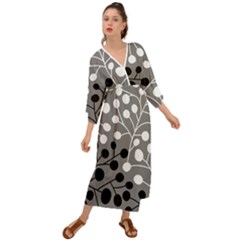 Abstract Nature Black White Grecian Style  Maxi Dress by Maspions