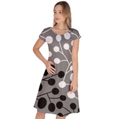 Abstract Nature Black White Classic Short Sleeve Dress