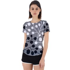 Abstract Nature Black White Back Cut Out Sport T-shirt