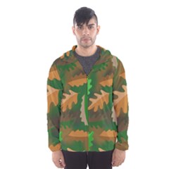 Leaves Foliage Pattern Oak Autumn Men s Hooded Windbreaker