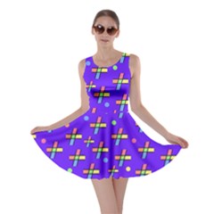 Abstract Background Cross Hashtag Skater Dress by Maspions