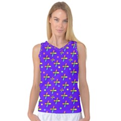 Abstract Background Cross Hashtag Women s Basketball Tank Top by Maspions