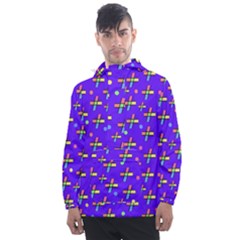 Abstract Background Cross Hashtag Men s Front Pocket Pullover Windbreaker by Maspions