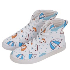 Rain Umbrella Pattern Water Women s Hi-top Skate Sneakers by Maspions