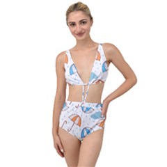 Rain Umbrella Pattern Water Tied Up Two Piece Swimsuit