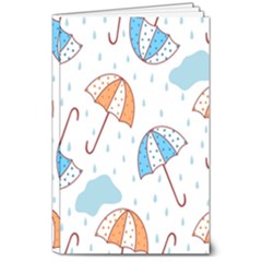 Rain Umbrella Pattern Water 8  X 10  Softcover Notebook by Maspions