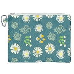 Drawing Flowers Meadow White Canvas Cosmetic Bag (xxl)