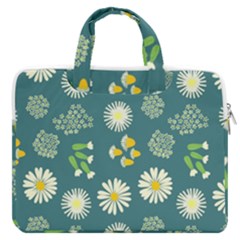 Drawing Flowers Meadow White Macbook Pro 15  Double Pocket Laptop Bag 