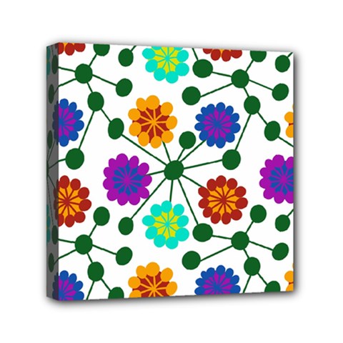 Bloom Plant Flowering Pattern Mini Canvas 6  X 6  (stretched)