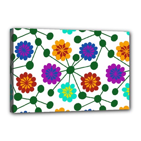 Bloom Plant Flowering Pattern Canvas 18  X 12  (stretched)