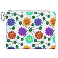 Bloom Plant Flowering Pattern Canvas Cosmetic Bag (xxl) by Maspions