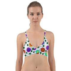 Bloom Plant Flowering Pattern Wrap Around Bikini Top by Maspions