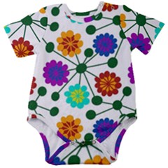 Bloom Plant Flowering Pattern Baby Short Sleeve Bodysuit