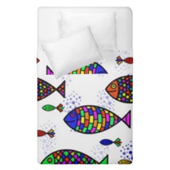 Fish Abstract Colorful Duvet Cover Double Side (single Size)