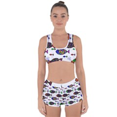 Fish Abstract Colorful Racerback Boyleg Bikini Set