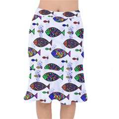 Fish Abstract Colorful Short Mermaid Skirt