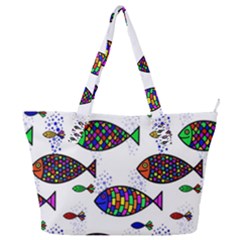 Fish Abstract Colorful Full Print Shoulder Bag