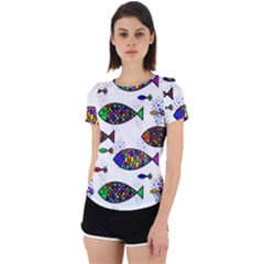 Fish Abstract Colorful Back Cut Out Sport T-shirt by Maspions