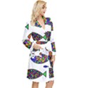 Fish Abstract Colorful Long Sleeve Velvet Robe View3