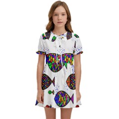 Fish Abstract Colorful Kids  Sweet Collar Dress by Maspions