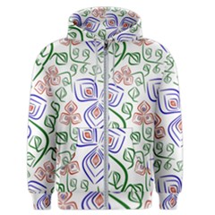 Bloom Nature Plant Pattern Men s Zipper Hoodie